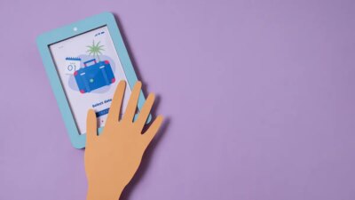 Travel again concept arrangement with copy space