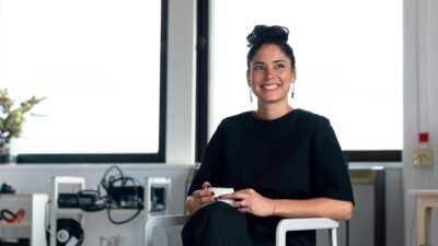 Variety of people multitasking in a 3d cartoon scene